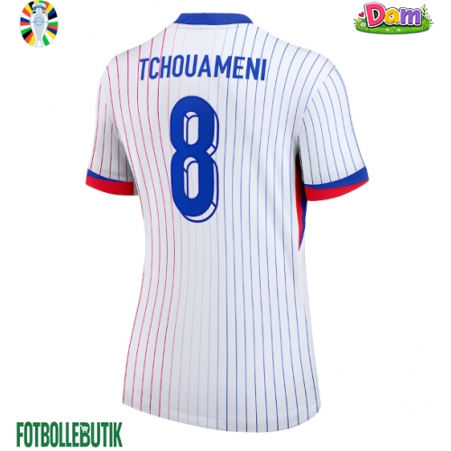 Frankrike Aurelien Tchouameni #8 Bortatröja Kvinnor EM 2024 Kortärmad